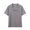 Pijama de Verano para Hombre Cárdigan de Manga Corta de Algodón Amigable con la Piel Transpirable talla extra Pijama de una Pieza para Hombre Suelto de Manga Media Verano