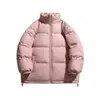 Cardigan Puffer Color Sólida Estampada Outono Inverno Unissex Solto Acolchoado Espesso Casaco de Algodão Roupa Externa Estilo Casal Roupas de Algodão