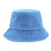 Chapéu de Pescador Lavado para Sol com Logo Personalizado Bordado e Hot Stamping Chapéu Bucket 100% Algodão Chapéu Old Basin Publicidade Atacado