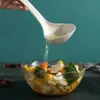 Cuchara de Sopa Larga de Fibra de Trigo de Grado Alimenticio Resistente a Altas Temperaturas Estilo Japonés para Uso Doméstico, Cuchara Grande para Sopa y Gachas, Cucharón de Cocina
