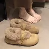 Zapatos Birkenstock de Suela Gruesa para Aumentar la Altura con Felpa Gruesa Totalmente Cerrados para Mujer Estilo Nuevo 2026 Zapatos de Algodón con Piel para Invierno Botas de Nieve Mocasines