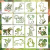 Molde de Pintura Vazado de Animal de Desenho Animado para Crianças e Estudantes, Cópia de Padrão DIY, Rabiscar, Placa de Estêncil para Impressão