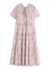 Atacado Verão 2026 Estilo Europeu e Americano Vestido Casual Boho de Viscose Estampado para Mulheres 8960