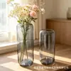 Jarrón de cristal minimalista para arreglos florales, decoración degradada para mesa de sala de estar, jarrón para flores de cultivo hidropónico, decoración de cristal, disponible para venta al por mayor y dropshipping