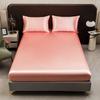 Juego de Sábanas Ajustables de Satín Completamente Cerradas Más Vendido Transfronterizo, Ropa de Cama Sencilla de Color Sólido, Sábanas, Fundas de Almohada, Juego de Tres Piezas Disponible