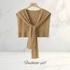 Xale Pequeno de Tricô para Primavera e Outono, Manto Feminino Versátil para Proteção do Pescoço, Cachecol de Dupla Utilização, Proteção Solar de Verão