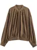 Comercio exterior transfronterizo ropa de mujer, nuevo estilo de otoño, moda europea y americana, camisa holgada de manga larga con cuello redondo y caída 4786172