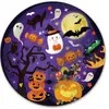 Vajilla para Fiesta Platos de Papel Vasos de Papel Servilletas de Papel Cubiertos Tenedores y Cucharas Set Desechable Decoración para Fiesta Temática de Halloween Suministros