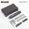 Conjunto de Chave de Fenda Elétrica Hilda Transfronteiriço Novo Pequeno Doméstico Bateria de Lítio Recarregável Conjunto de 39 Peças Conjunto em Caixa Plástica