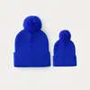 Gorro de Punto con Bola de Pelo Europea y Americana para Mujer Otoño e Invierno Gorro de Lana Color Caramelo Caliente para Exteriores Engrosado Gorro de Tejer Se Puede Personalizar con Logo