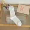 Calcetines de Pila con Lazo Blanco Estilo Ballet Medias de Mujer Ins Trendy Algodón Puro Verano Delgados Estilo Japonés Calcetines Jk de Media Caña