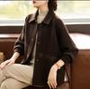 Chaqueta Corta Otoñal para Madres de Mediana Edad 2025 Nueva Moda de Primavera y Otoño para Mujeres de Mediana Edad y Mayores Jerseys de Lana Tejidos