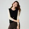 Chaleco sin mangas de cachemira de terciopelo Bai Cai 2026 Otoño/Invierno Nuevo Estilo Coreano Elegante Simple Moda Versátil Top de Punto