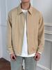 Chaqueta Harrington de Solapa de Ajuste Limpio de Gama Alta Americana para Hombre, Chaqueta de Trabajo Corta Casual Holgada de Primavera y Otoño