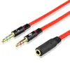 Cabo de Áudio Dois em Um 3,5mm Cabo Adaptador para Fone de Ouvido e Microfone de Laptop Computador de Mesa Cabo de Conversão 2 Macho 1 Fêmea