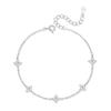 Nueva Pulsera Guofeng de Zirconio Trébol de Cuatro Hojas para Mujer Plata de Ley 925 Nuevo Chino Ins Lujo Ligero Alta Gama Versátil Joyería de Mano