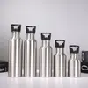 Amazon Acero inoxidable 304 Taza de agua de una sola capa conveniente para exteriores Ciclismo Montañismo Tetera Todo acero Botella de agua de boca ancha americana