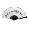 Ventiladores Dobráveis de Seda de 10 polegadas Estilo Antigo Cultural e Criativo, Designs de Ventiladores da Moda para Celebridades da Internet, Ventiladores Dupla Face com Estrutura Preta para Venda por Atacado, Venda por Atacado de Fábrica