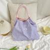 35243 Bolso de hombro de verano de gran capacidad, bolso de compras con cordón y lazo, bolso de mano para llevar debajo del brazo