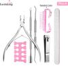 Herramienta para manicura, tira pulidora, lima de uñas, tira pulidora de acero inoxidable, tijeras para piel muerta, tenedor para piel muerta, herramienta para eliminar la manicura.