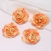 Flor de Hibisco Bordada Flor Rosa Cabeça de Flor Material DIY Material Artesanal Flor Artificial Flor de Seda Acessórios para Penteado de Hanfu Grampo