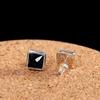 Pendientes de plata con temperamento de moda, joyería de plata S925, pendientes de ágata negra tallada, productos de fábrica de origen