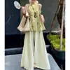 Novo Conjunto de Verão Feminino Estilo Chinês Nacional 2026 Novo Conjunto Casual para Mulheres, Estilo "Old Money" Redutor de Idade, Conjunto de Duas Peças Solto Sem Mangas