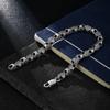 Pulsera de Flor de Cruz Plateada para Hombre Nueva Retro Punk Geométrica Rombo de Moda Atractiva Venta Directa del Fabricante