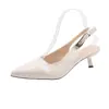 Zapatos de Mujer Puntiagudos, Hermosos y Únicos, Nuevo Estilo Retro para Primavera/Verano 2026, Sandalias de Tacón Alto y Escotadas con Tiras Traseras