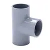 Conexiones de Tubería de PVC Grises, Conectores de Tres y Cuatro Vías de Plástico para Tubería de Suministro de Agua, Válvula de Bola con Brida Engrosada, Gama Completa de Accesorios para Tuberías