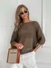 Blusa de punto calada de manga larga para mujer, estilo veraniego 2026, estilo europeo y americano, suave y holgada, estilo Ins transfronterizo