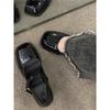 Zapatos Mary Jane Elegantes de Estilo Nuevo Otoño 2026 con Punta Cuadrada, Tacón Grueso y Correa Única para Mujer, Tacones Altos Bajos Negros