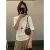 Camiseta MMC Color Block Falsa Duas Peças Manga Média 2026 Outono Modal Gola Redonda Slim Fit Manga Curta Malha 51082