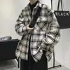 Chaqueta de Trabajo de Lana de Pata de Gallo Estilo Ligero y Maduro para Hombre, Versátil y Guapo Estilo Coreano Juvenil Chaqueta Coreana Trendy