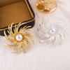 Broche Floral Exagerado de Perlas Vintage Europeo y Americano Lujo Ligero Pin para Traje de Alta Gama Nicho Temperamento Aretes