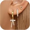Pendientes geométricos de moda europea y americana, pendientes de nicho de moda, pendientes que combinan con todo, pendientes de traje, pendientes de tres piezas