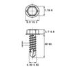 Tornillo Hexagonal Exterior con Arandela Integrada, Tornillo de Cola de Milano Galvanizado, Tornillo para Techo de Acero Color, Tornillo Autorroscante M4.8M5.5