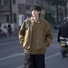 Chaqueta Casual para Hombre Tendencia Primavera Solapa 2025 Nueva Moda Marca Versátil Negro Morado