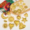Pendantes Grandes Retro Europeos y Americanos de Acero Inoxidable con Cara Sonriente, Corazón Solar, Luna para Collares y Pendientes DIY, Accesorios de Joyería de Acero de Titanio