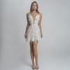 Otoño e invierno nuevo comercio exterior transfronterizo europeo y americano vestido de fiesta sexy para mujer sin espalda tirantes de plumas profundo en V falda