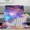 Manta de cielo estrellado impresión digital manta de franela doble capa cómoda terciopelo de algodón engrosada manta de sofá manta para niños generación pelo