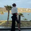 Moda feminina europeia e americana transfronteiriça AliExpress item mais vendido tendência gola alta pequena tipo xale + saia longa com babados em várias camadas