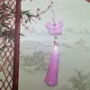 Pingente Borboleta com Franja Bordada Dupla Face Pérola Produto Acabado DIY Estilo Antigo Artesanal Retro Hanfu Botão de Pressão Lanterna Flauta