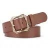Popular Cinto de Couro Feminino Estrangeiro Womenbelts Fivela Quadrada Trançada com Pino Cinto de Luxo com Tira de Qualidade Premium