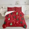 Kit de Textil para el Hogar Navideño con Impresión Digital Cepillada Temu/Jit Transpirable Agradable al Tacto Colcha Funda de Almohada Fábrica de Origen