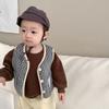 Abrigo Chaleco de Otoño para Bebé Estilo Coreano Ropa para Niños Ropa de Primavera y Otoño para Bebé Chaleco a Cuadros para Niño Ropa de Otoño para Salir
