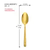 Cuchara de Acero Inoxidable 201 Estilo Medio Oriente Patrón de Piedra Relieve Vajilla Occidental de Alta Gama Cuchara de Postre Cuchara para Hielo Cuchara de Café Cucharilla de Té Vino