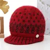 Sombrero de Otoño e Invierno para Mujeres de Mediana Edad y Mayores, Gorro de Lana Tejido para Abuela, Señora Mayor, Protección contra el Frío, Calidez, Más Terciopelo, Grueso, Gorro de Lana para Mamá