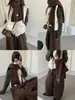Bufanda de Lana Tejida Hecha a Mano de Color Sólido Estilo Coreano para Mujer, Otoño e Invierno, Versátil, Moderna, Calentador de Cuello Cálido, Fabricante, Transfronterizo