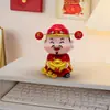 Nova Decoração Criativa de Carro do Deus da Riqueza com Cabeça Mexedora, Pequena Estatueta do Deus da Riqueza para Mesa de Escritório, Presente de Ano Novo para Desktop